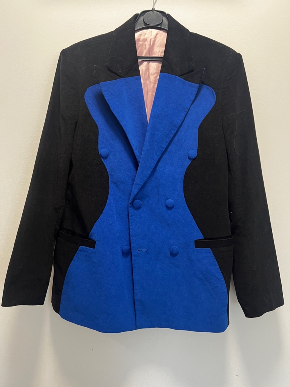 Black and Royal Blue Double-Breasted Men's Suit